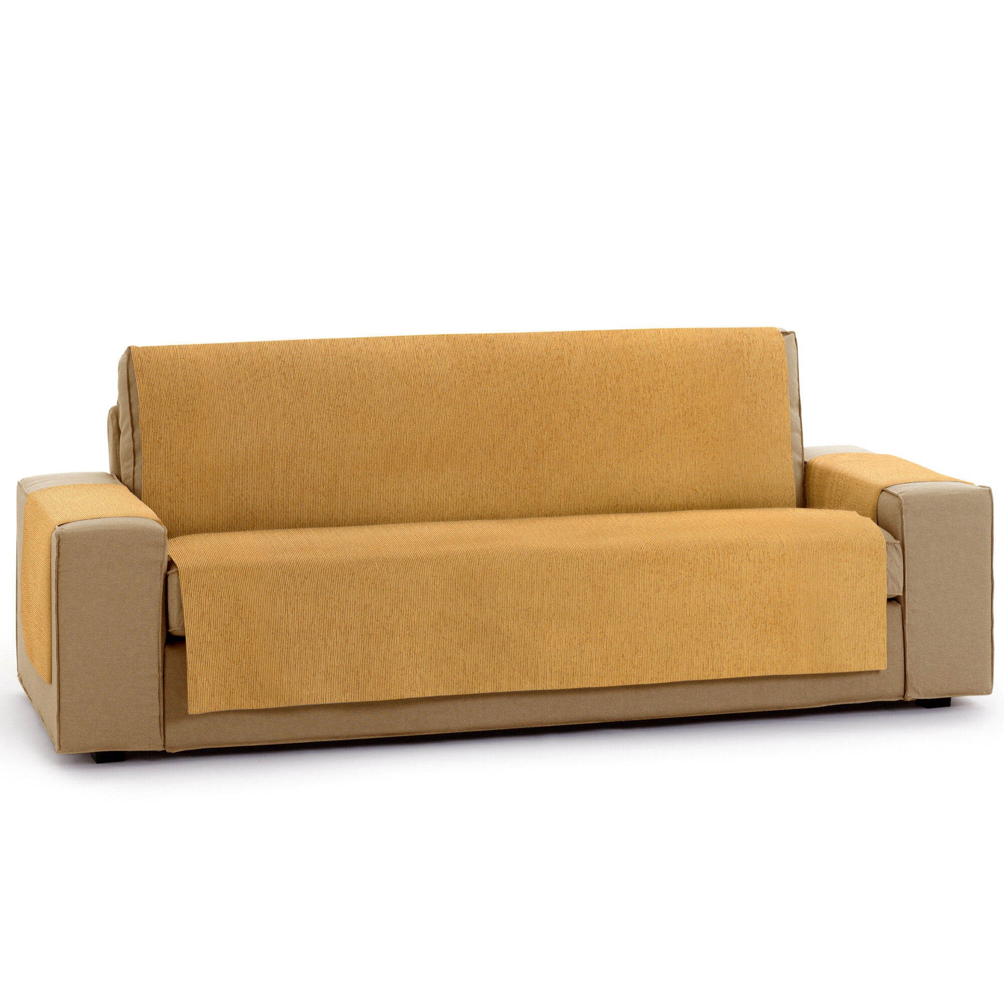 Vipalia Protector Funda Sofa. Cubresofa. Chenilla Lisa. Dise&ntilde;o Elite. Color Ocre. 2 Plazas, , large Imagen numero 4