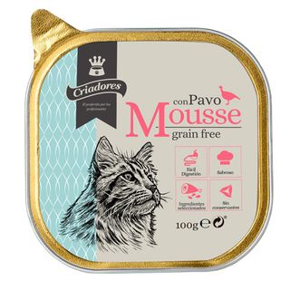 Criadores Grain Free Mousse de Pavo tarrina para gatos