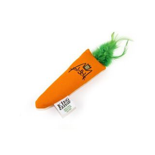 Juguete con hierba gatera en forma de zanahoria para gatos color Naranja