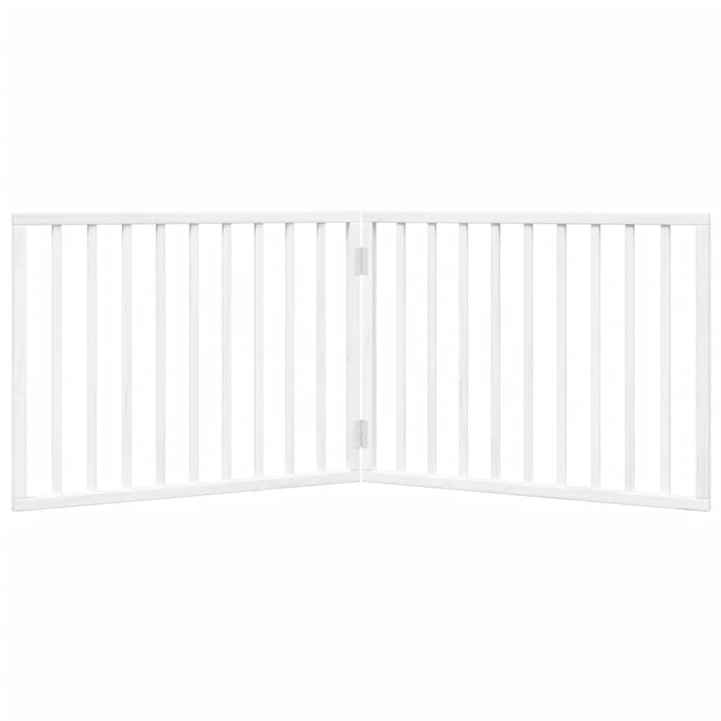 vidaXL Puerta para perros plegable 2 paneles madera &aacute;lamo blanca 160cm, , large Imagen numero 9