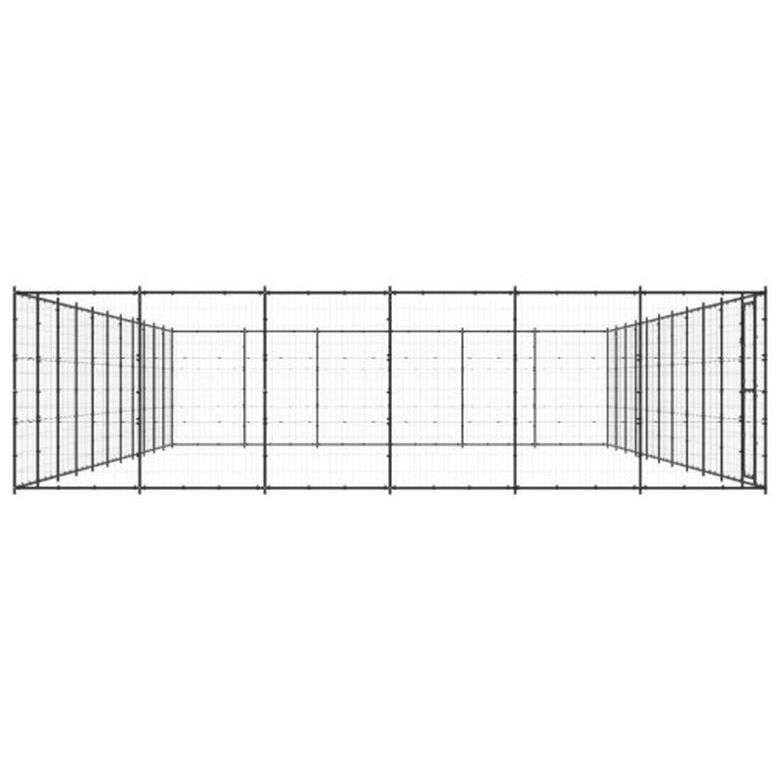 Vidaxl perrera con sistema de seguridad de cierre negro para perros thumbnail