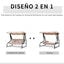 Outsunny Columpio Balancín Jardín 3 Plazas Convertible en Cama Techo Parasol Regulable Bandeja para Bebida Terrza Balcón Exterior Carga máx. 340kg 200x120x164cm Marco Acero, , large indicador imagen numero 4