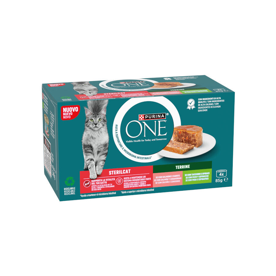 Purina ONE Esterilizado Salmón y Pavo latas para gatos thumbnail