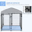 Pawhut Perrera de Exterior con Techo 120x120x138 cm Jaula para Perros Parque para Mascotas con Malla de Metal y Puerta con Cerradura para Jardín Patio Plata., , large indicador imagen numero 4