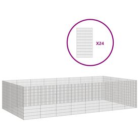 VidaXL Recinto corral  24 paneles hierro galvanizado para animales