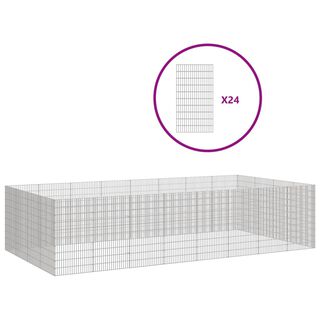 VidaXL Recinto corral  24 paneles hierro galvanizado para animales