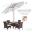 Outsunny Sombrilla Parasol de Madera Grande Ø300x250cm para Exterior Jardín Patio Altura Ajustable en 3 Niveles Desmontable Portátil Fácil de Guardar y Transportar Color Marfil, , large indicador imagen numero 5