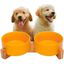 Edipets comedero y bebedero de porcelana y bambú amarillo para mascotas, , large indicador imagen numero 1