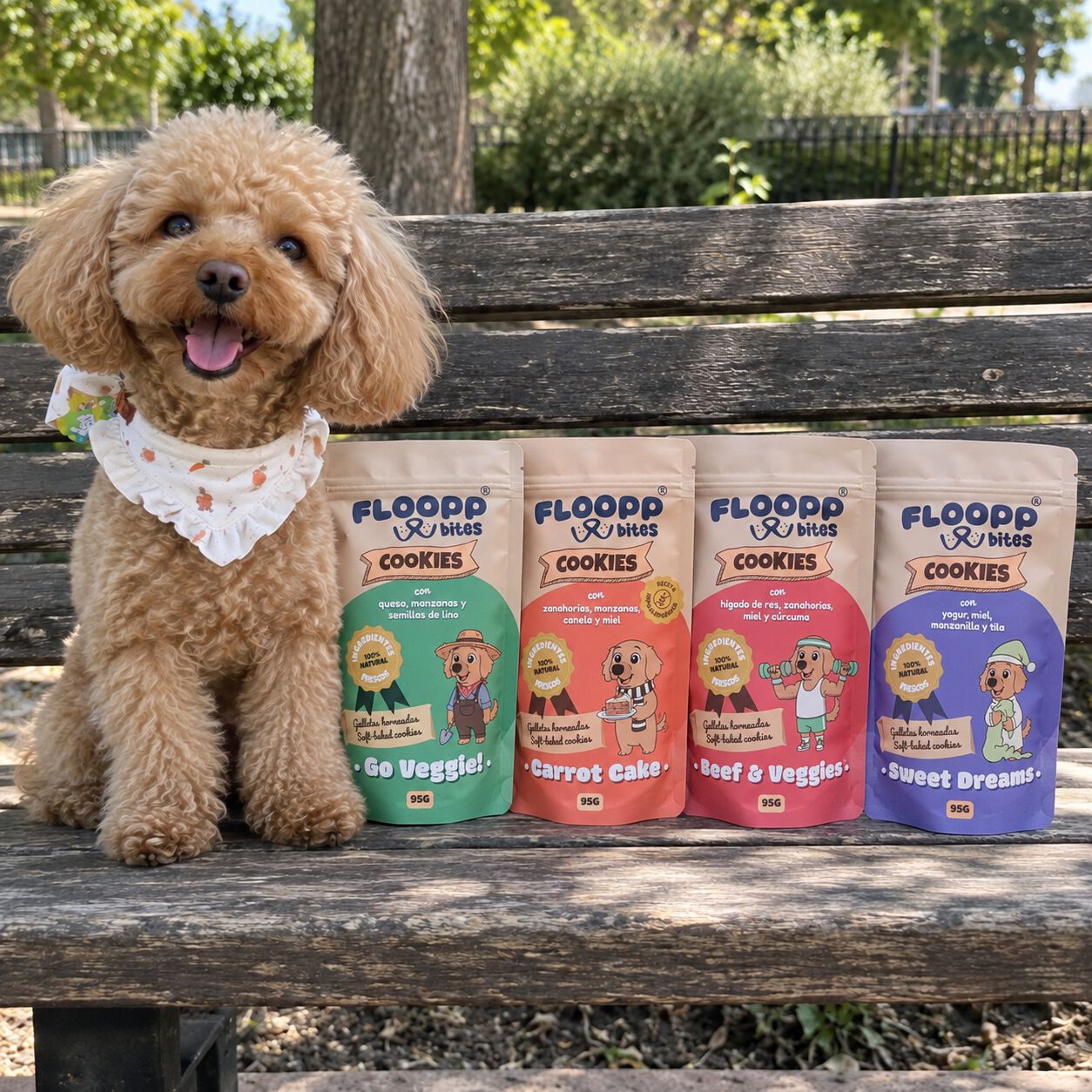 Floopp Bites Cookie Pack &ndash; Galletas Naturales para Perros &ndash; 4 x 95 g, , large Imagen numero 2