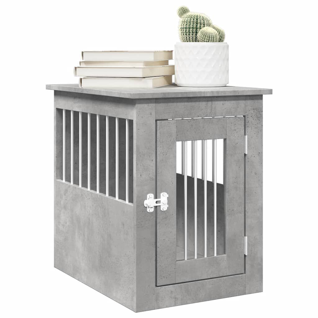 vidaXL Jaula para perros madera ingenier&iacute;a gris hormig&oacute;n 55x75x65 cm, , large Imagen numero 12