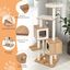COSTWAY Árbol para Gatos de Madera Moderno para Interiores, Torre de Gatos de 163 cm de Altura con Postes para rascar de sisal, Cojines Lavables, Plataforma, 3 Pelotas, Mueble Grande para Gatos, , large indicador imagen numero 2