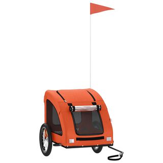 VidaXL Remolque de bicicleta hierro tela Oxford naranja para mascotas