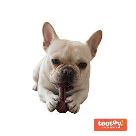 Tootoy! Hueso Mordedor de Bamb&uacute; Sabor Carne Marr&oacute;n para perros