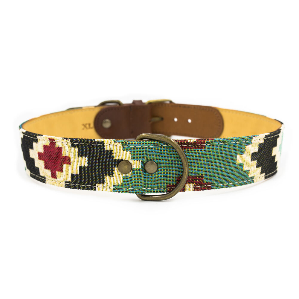Ladran gaucho collar pluto hecho a mano verde y negro para perros, , large Imagen numero 1