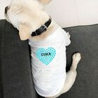 Camiseta corazón para perros personalizable color Blanco, , large image number null