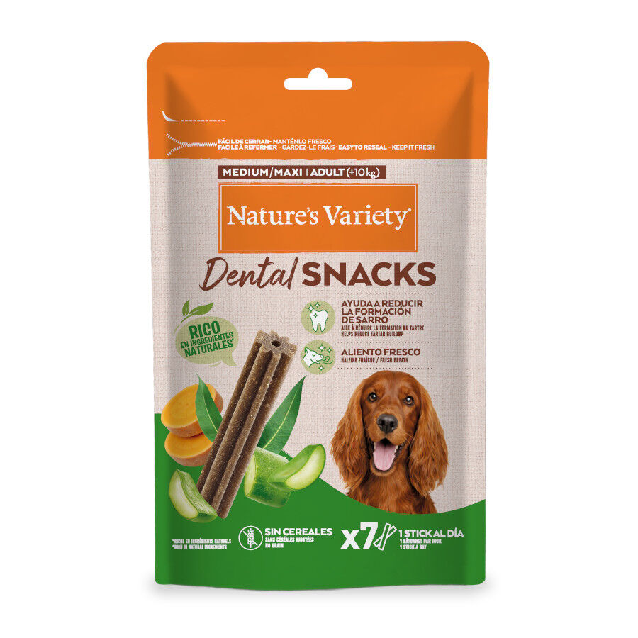 7 barritas Nature's Variety Medium/Maxi Adult Dental Snacks para perros, , large Imagen numero 1