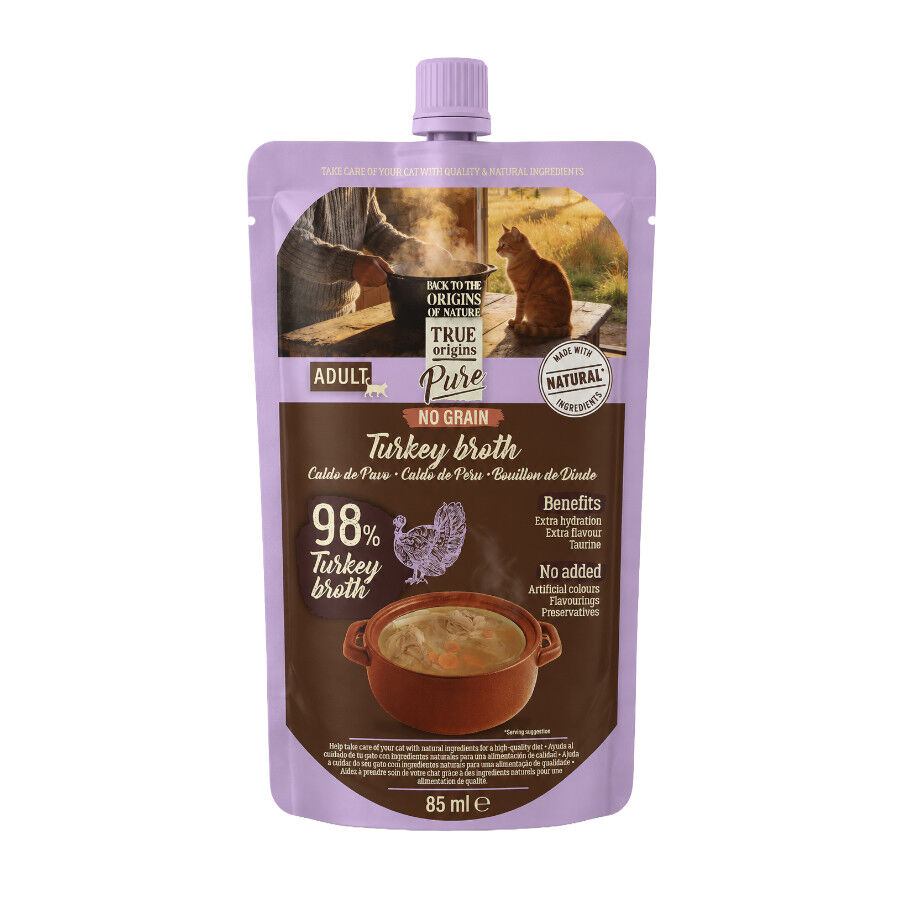 85 ml True Origins Pure Caldo de Pavo para gatos, , large Imagen numero 1