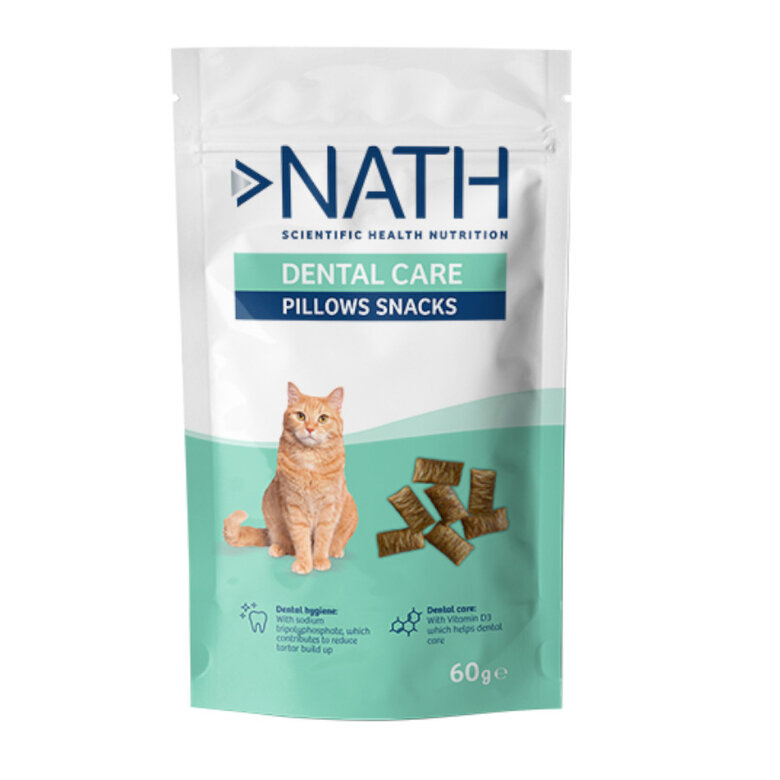 6 bolsitas x 60 g Nath Pillow Snacks Dental Bocaditos para gatos ¡Pack ahorro!
