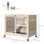 PawHut Conejera con Ruedas Madera Natural, , large indicador imagen numero 3