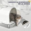 PawHut Arenero para Gatos de Acero Inoxidable con Cubierto Caja de Arena para Gatos Arenero con Bolsa Desodorizante Pala Fácil de Limpiar 52,4x41,3x39,9 cm Blanco, , large indicador imagen numero 5