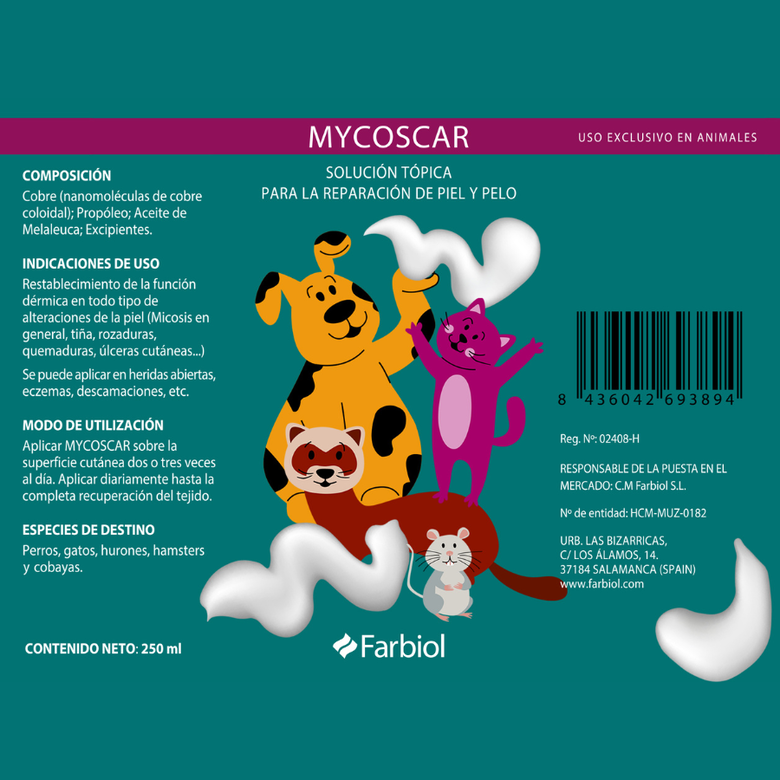 Farbiol Mycoscar Reparador d&eacute;rmico micosis para perros, , large Imagen numero 3