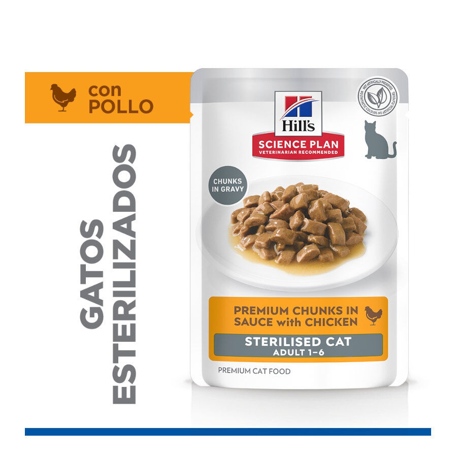 85 g Hill's Science Plan Sterilized Young Adult Pollo sobre para gatos, , large Imagen numero 3