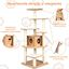 COSTWAY Árbol 175 cm para Gatos, Casa para Gatos con Plataformas Multinivel con Rascador y Columnas de Cuerdas de Sisal, Recubierta en Tejido Afelpado Blando, , large indicador imagen numero 5