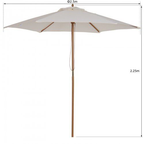 Sombrilla Outsunny para jard&iacute;n color Crema, , large Imagen numero 3