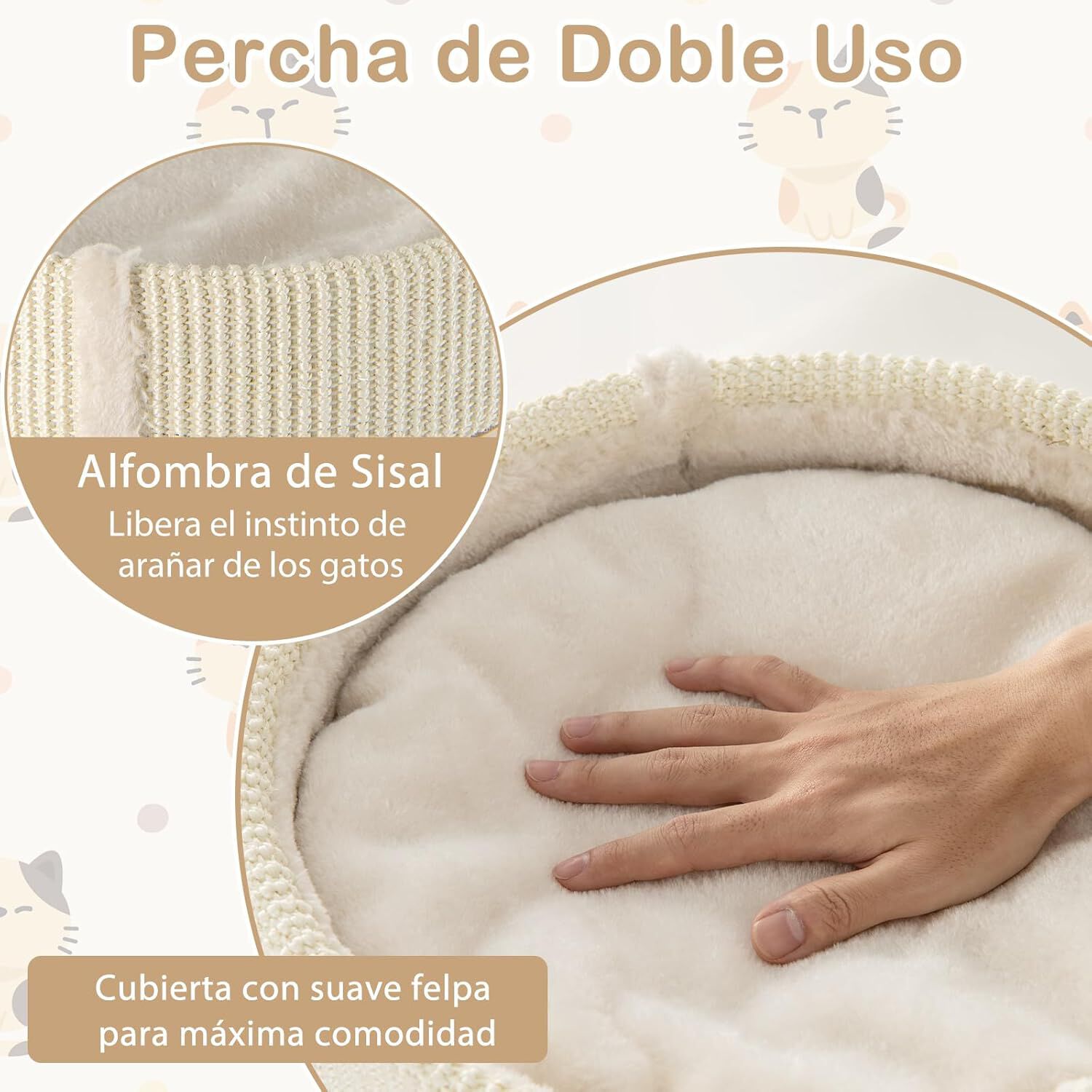 COSTWAY Árbol Rascador gris con 2 plataformas para Gatos thumbnail