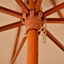 Outsunny Parasol para Jard&iacute;n Patio Sombrilla Cuadrada de &Aacute;ngulo Ajustable Ventilaci&oacute;n Dise&ntilde;o Moderno con 8 Varillas de Bamb&uacute; Madera Tela Poli&eacute;ster 3x3m Beige, , large indicador imagen numero 5