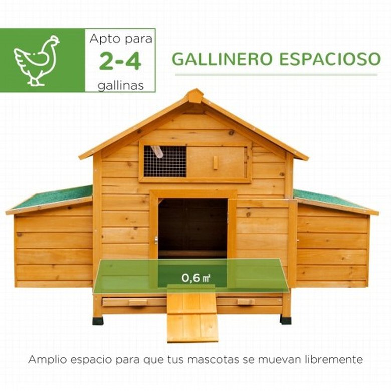 Gallinero grande de abeto PawHut color Madera, , large image number null