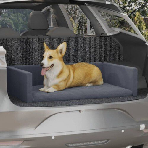 Vidaxl cama de maletero gris oscuro para perros, , large Imagen numero 2