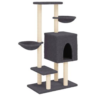 vidaXL Rascador con postes de sisal de color gris oscuro para Gatos 