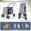 COSTWAY Cochecito para Mascotas Plegable, Carrito de Viaje Port&aacute;til para Mascotas con Malla Transpirable, Claraboya, Bolsillos, Carrito Plegable para Mascotas Peque&ntilde;as y Medianas (gris), , large indicador imagen numero 5