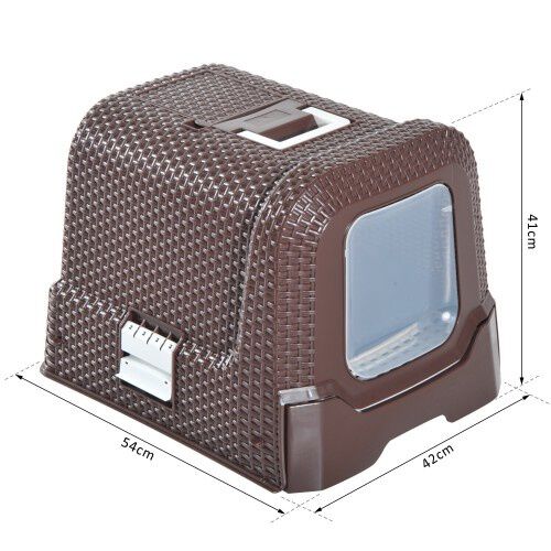 Arenero de pl stico PawHut para gatos color Caf Tiendanimal
