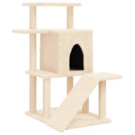 vidaXL Rascador con postes de sisal de color crema para Gatos 