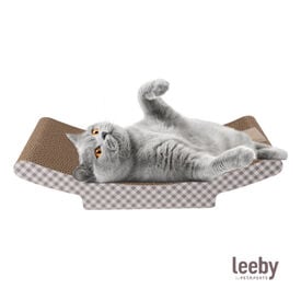 Leeby Remy Rocker rascador horizontal de cartón con estampado a cuadros para gatos