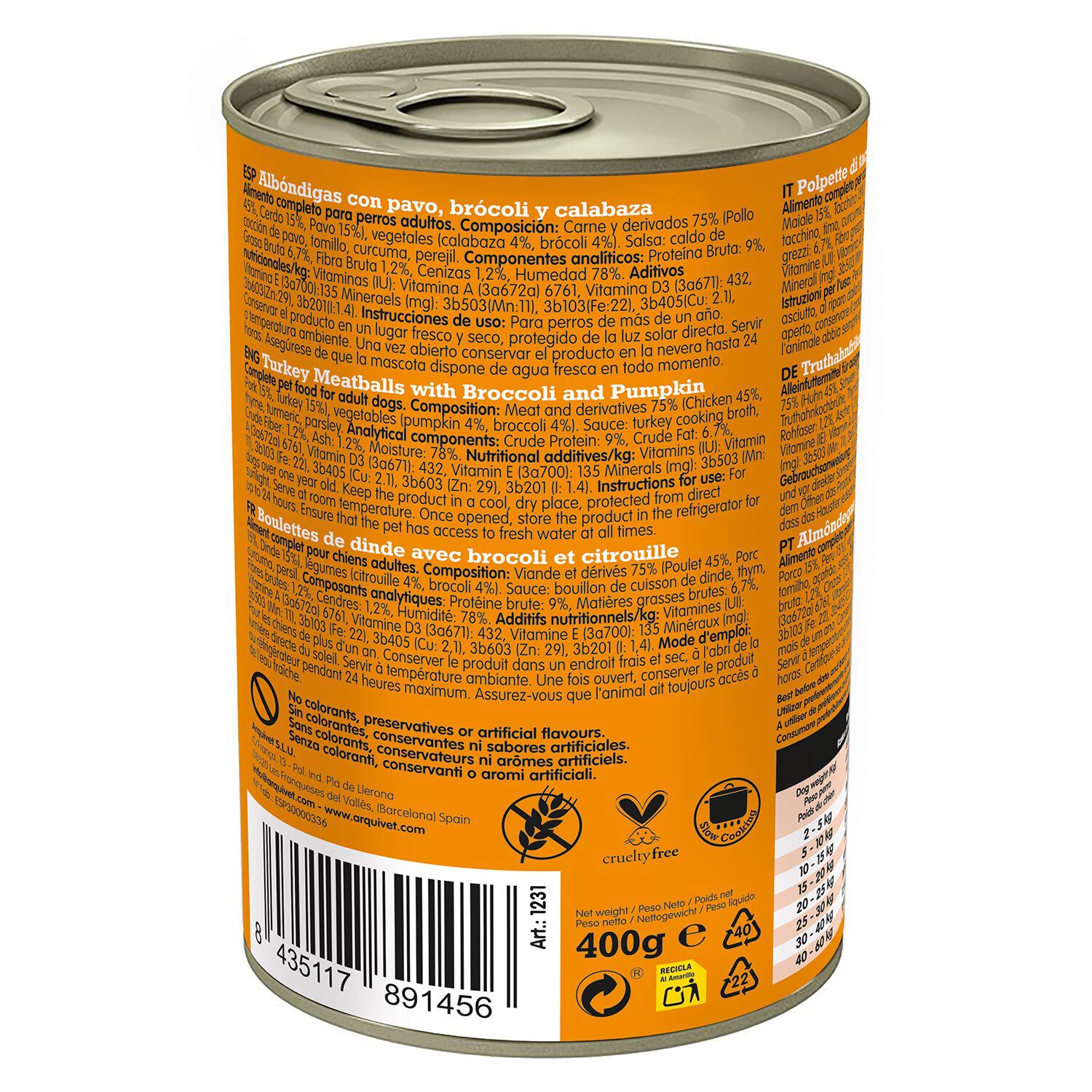 PACK 6 unidades - Fresh Turkey Meatballs - Alb&oacute;ndigas con pavo, br&oacute;coli y calabaza - 400g, , large Imagen numero 4