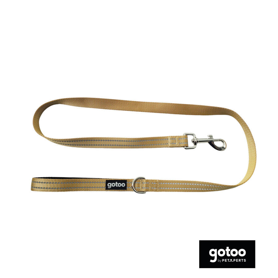 Gotoo Correa de nylon reflectante beige para perros, , large Imagen numero 2