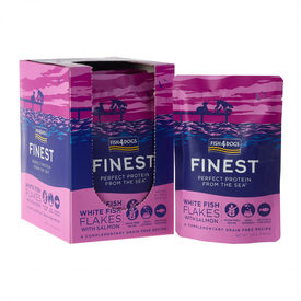 Fish4Dogs Mousse para perro sin cereales – Pescado blanco y salmón 100 g (pack de 6)