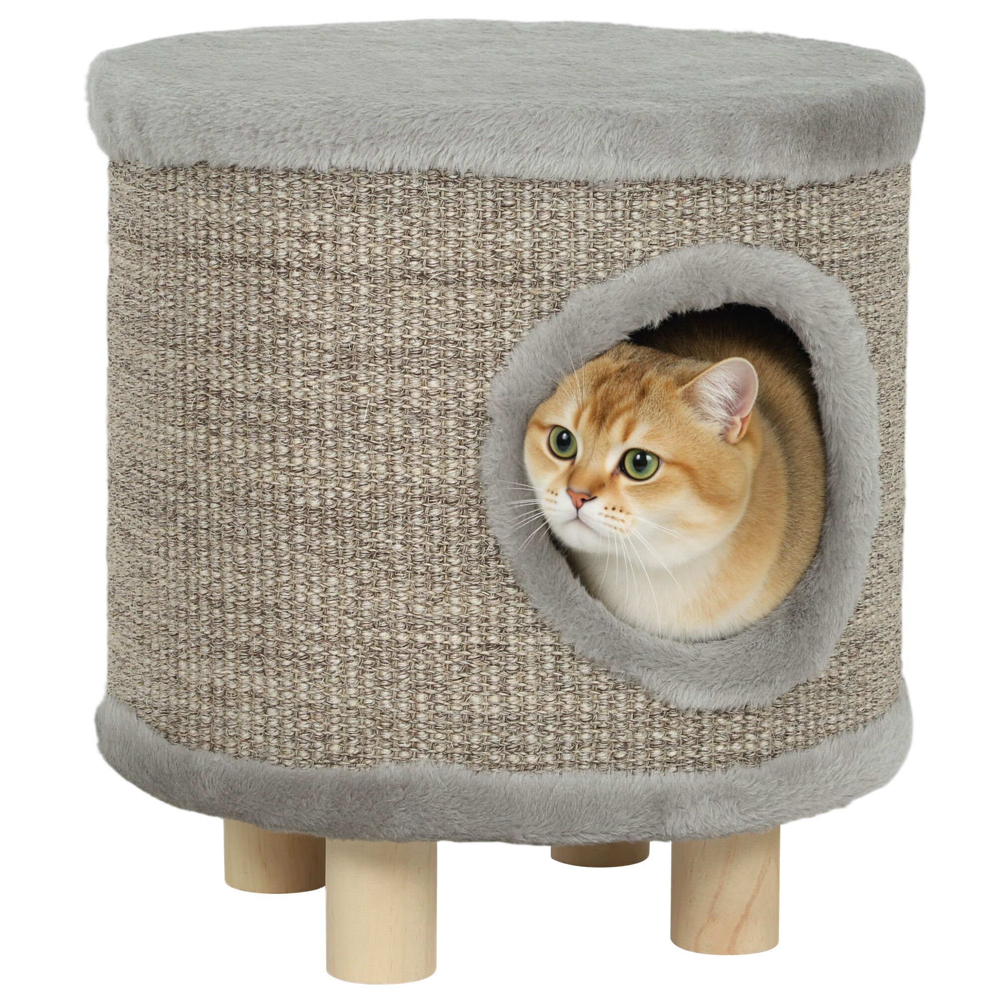 PawHut Casa para Gatos Gris