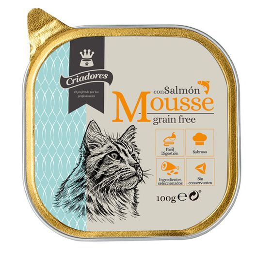 Criadores Grain Free Mousse de Salmón tarrina para gatos, , large image number null