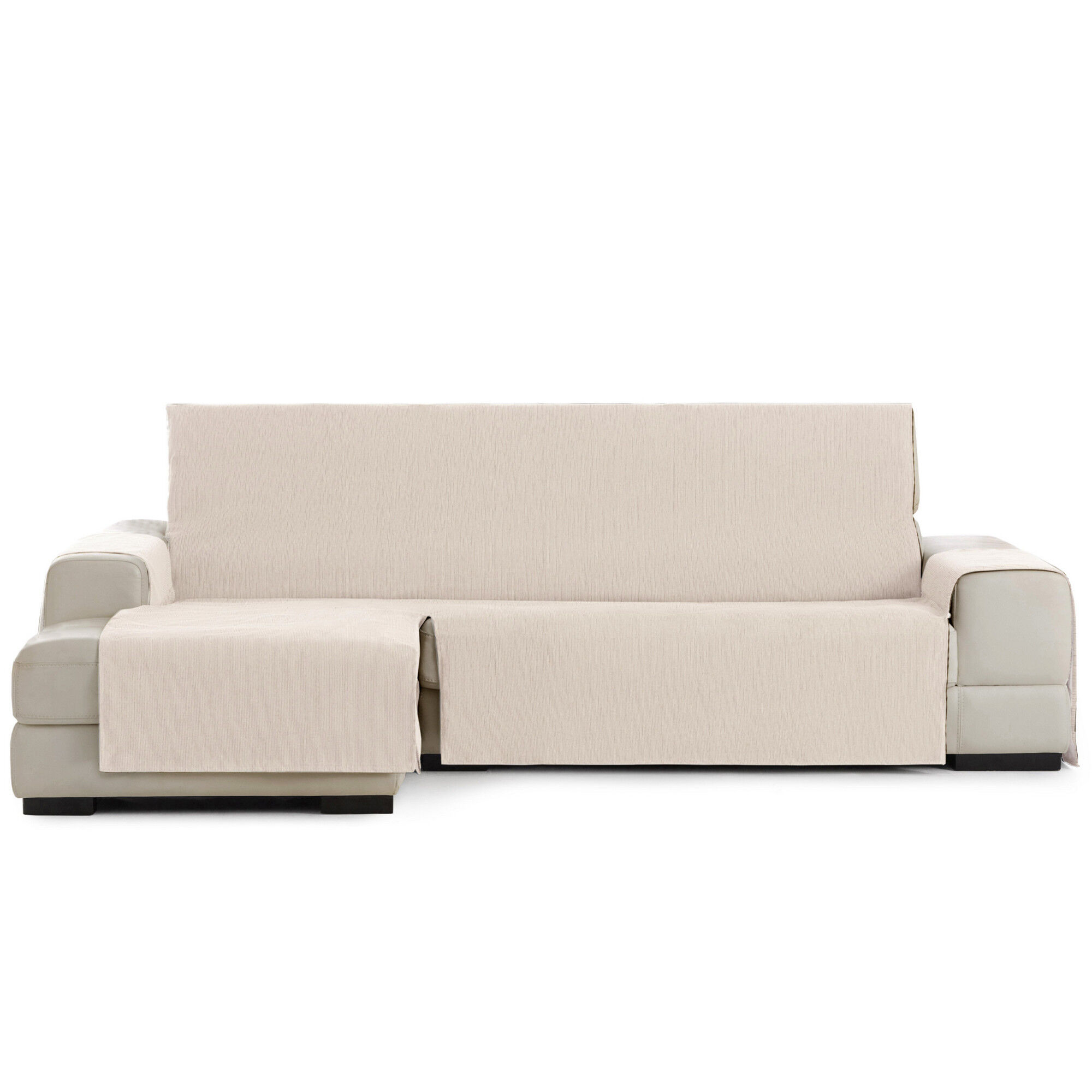 Vipalia Protector Funda Chaise Longue Lisa. Cubresofa Chenilla. Dise&ntilde;o Elite. Color Marfil. Chaise Largo Izquierda, , large Imagen numero 4