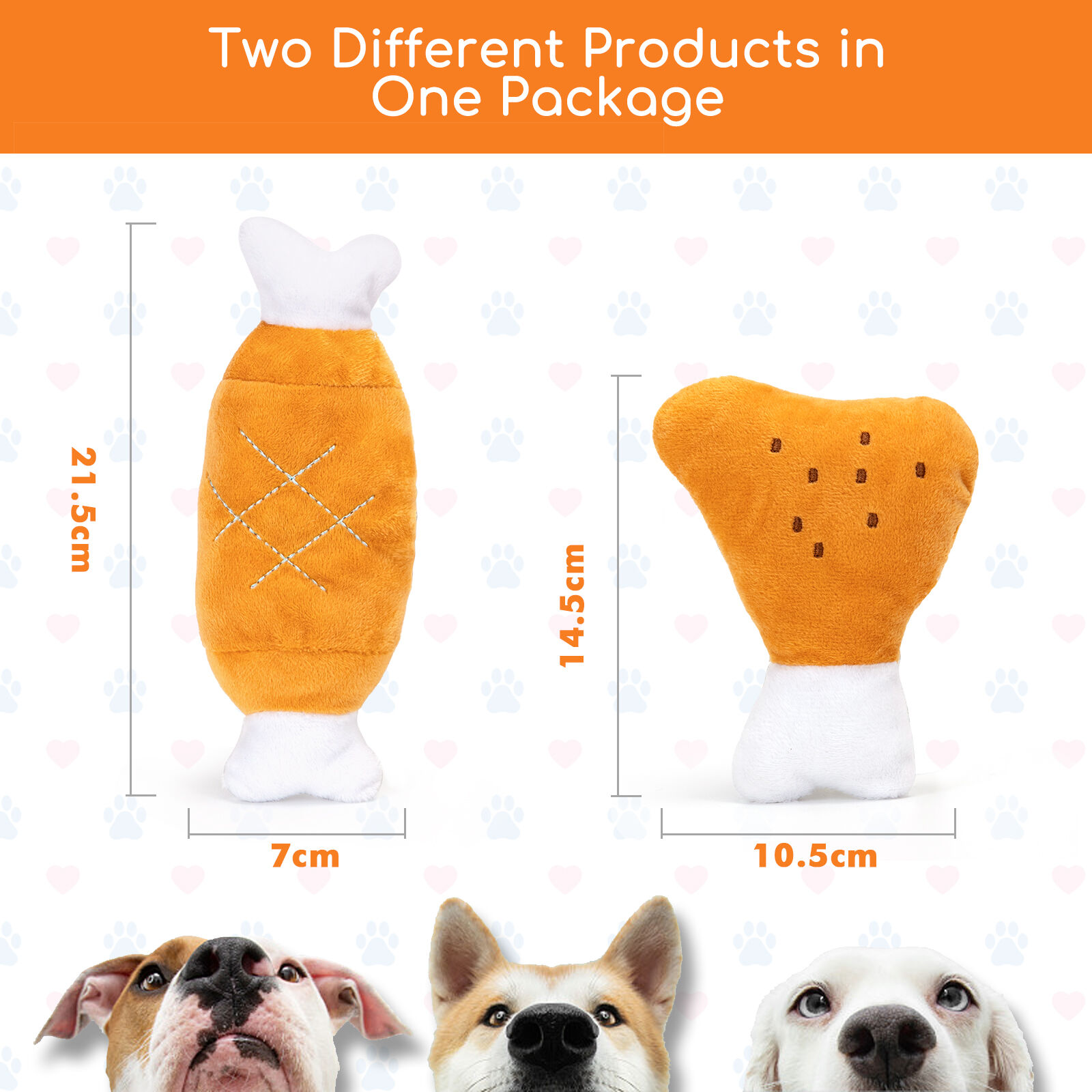 Nobleza Juguetes para Perros Sonido Resistentes Interactivos, 2 Unidad Peluche para Perro en Forma de Huesos, Regalos para Perros  Cachorros Grandes Peque&ntilde;os, , large Imagen numero 2