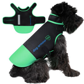 DOG ARMOUR PRO CHALECO DE PROTECCIÓN ANTI MORDIDA PARA PERROS VERDE - IMPERMEABLE - REFLECTANTE