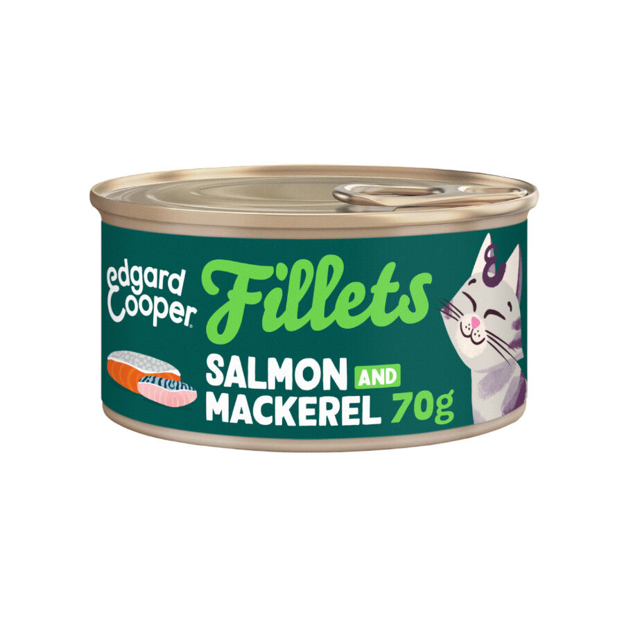70 g Edgard & Cooper Filetes de Salm&oacute;n y Ceballa Lata para gatos, , large Imagen numero 1