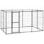 Vidaxl perrera de acero con puerta de bisagra negra para perros, , large indicador imagen numero 1