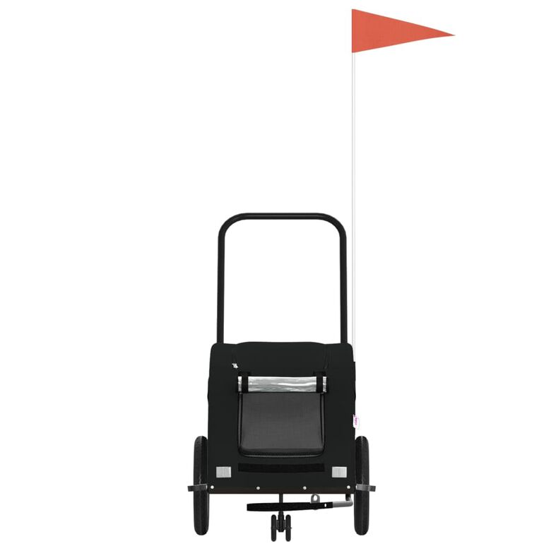 vidaXL Remolque Bicicleta negro para perros y gatos thumbnail