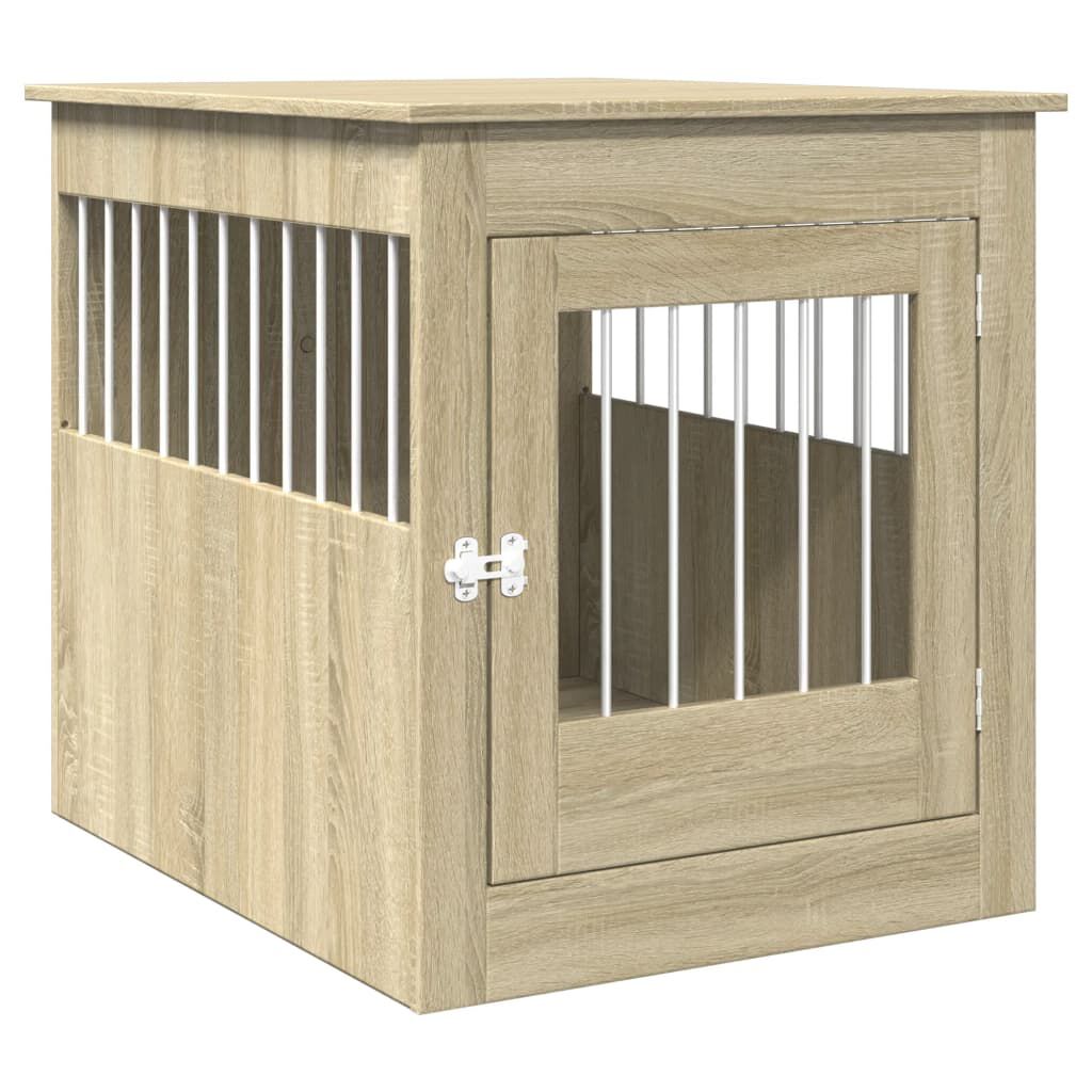 vidaXL Jaula para perros madera de ingenier&iacute;a roble Sonoma 55x80x68 cm, , large Imagen numero 16