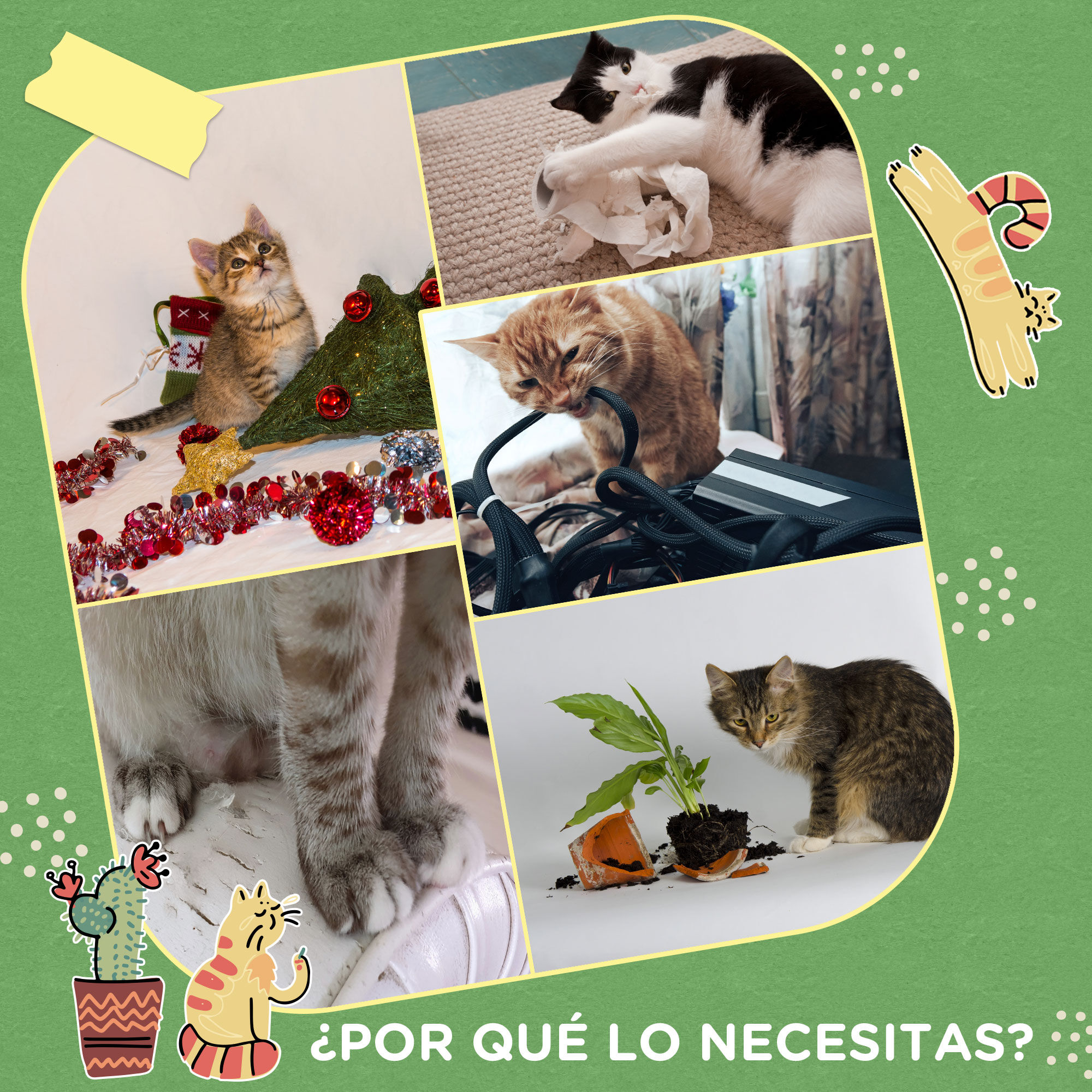 PawHut &Aacute;rbol Rascador para Gatos 91 cm Torre para 1-2 Gatos con Caseta Cama Hamaca Poste de Yute y Bola Colgante 50x40x91 cm Verde, , large Imagen numero 5